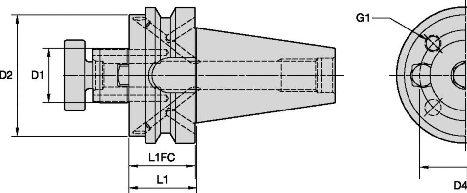 Shell Mill Adapters with Through Coolant