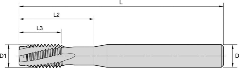 Beyond™ Solid Carbide Left-Hand Spiral-Flute, Right-Hand Cut Taps • Through Holes