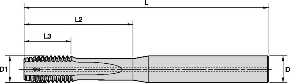 Maschi in metallo duro con vani rettilinei Beyond™ • Fori passanti