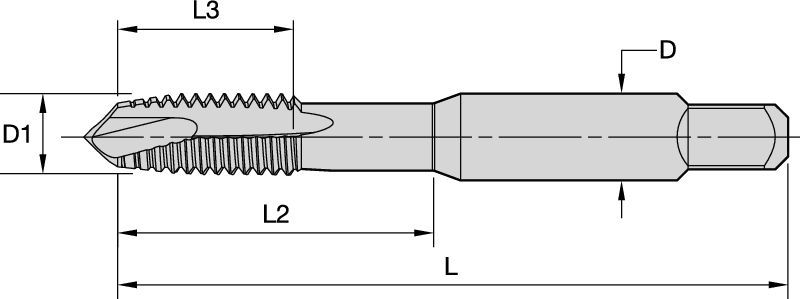 GOtap™ T820 HSS-E Gewindebohrer mit spiralförmigem Anschnitt • Durchgangsbohrungen