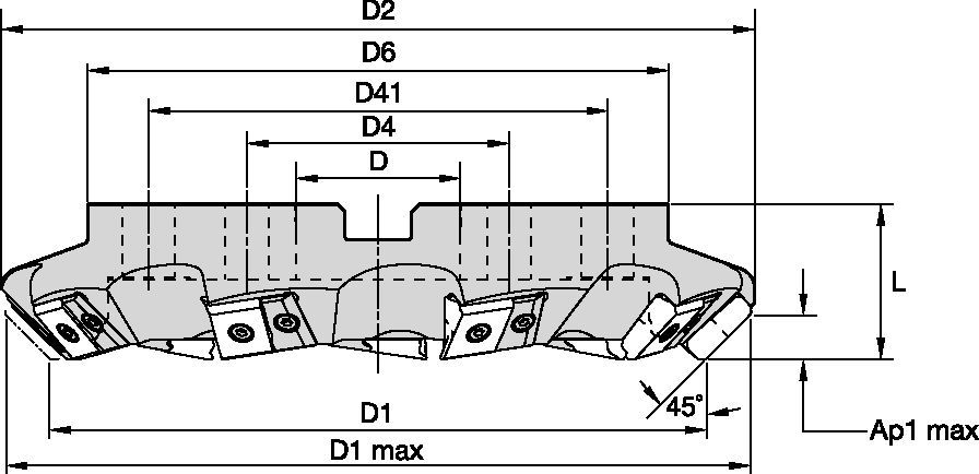MEGA45 • Heavy-Duty Face Milling • Shell Mills • Inch