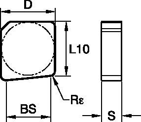 Milling insert with wiper facet • Honed cutting edge