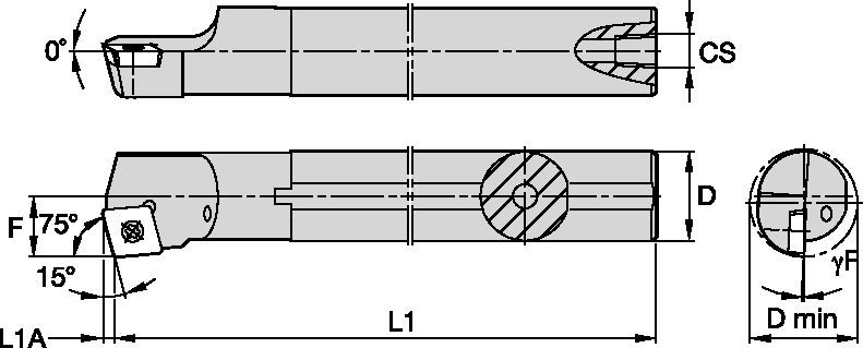 Screw-On A20SSCKPR09 Boring Bar 1098236 - Kennametal