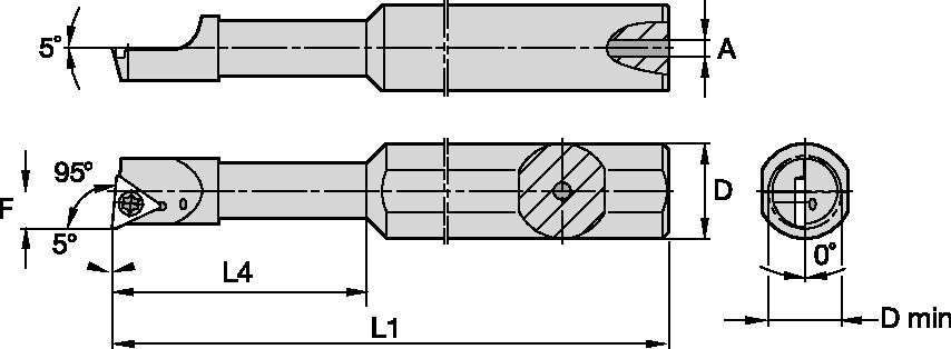 Screw-On A0612XSTLDR0731 Boring Bar 1289155 - Kennametal