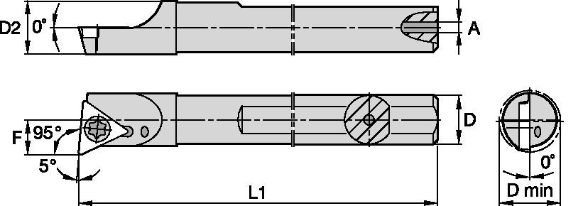 Screw-On A08MSTLPR2 Boring Bar 1950401 - Kennametal