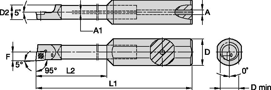 Screw-On E0412XSCLDRS447 Boring Bar 1262129 - Kennametal