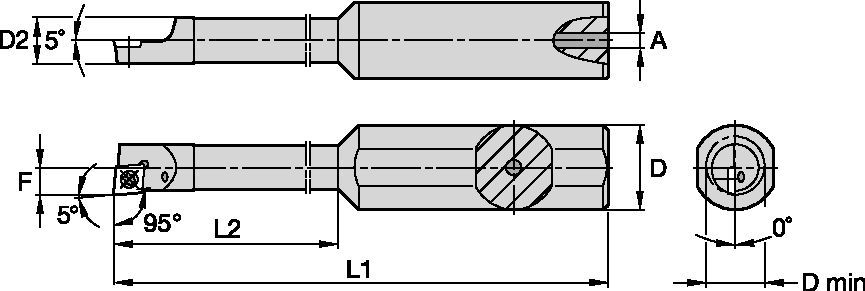 Screw-On A0510GSCLDRS4 Boring Bar 1098071 - Kennametal