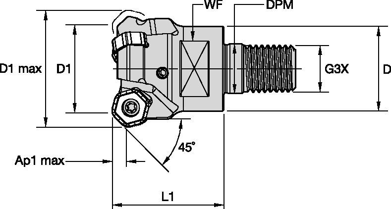 Face milling cutter for multiple materials