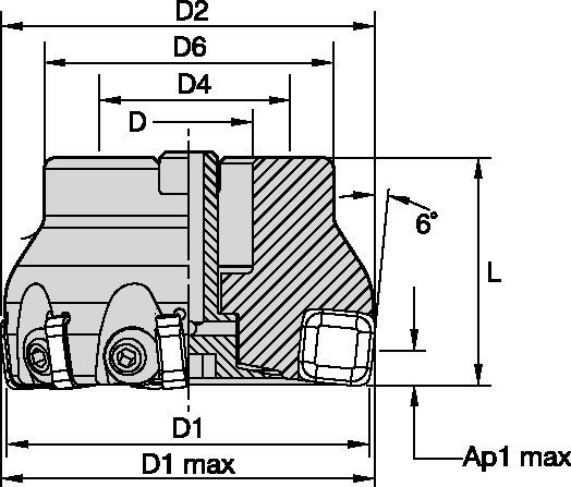 KSSR™ 6° • Shell Mill • Fine Pitch • Inch