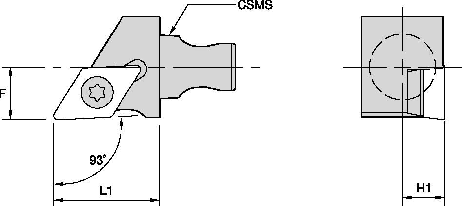 SDJC 93° • Unità da taglio KM Micro™ per applicazione OD