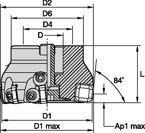 KSSR™ 84° • Shell Mill • Adjustable Pocket • Fine Pitch • Metric