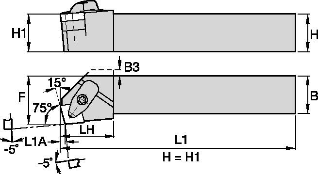 DCKN-KC 75° Toolholder Turning - 5697855 - WIDIA