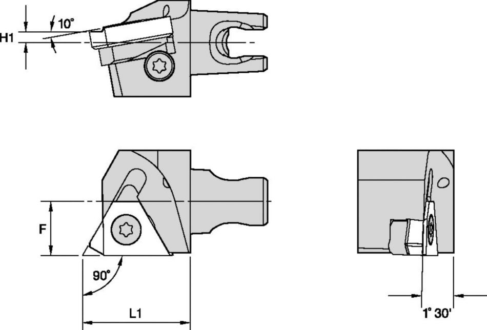 LSS 90° HPC - Micro CU Tool Holders & Adapters - 3180676 - Kennametal