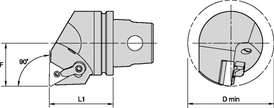 MTFN 90° - KM32TS Cutting Units (M-Clamping)