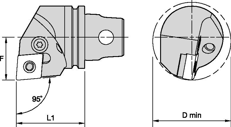 PCLN 95° - KM32TS Cutting Units (P-Clamping)