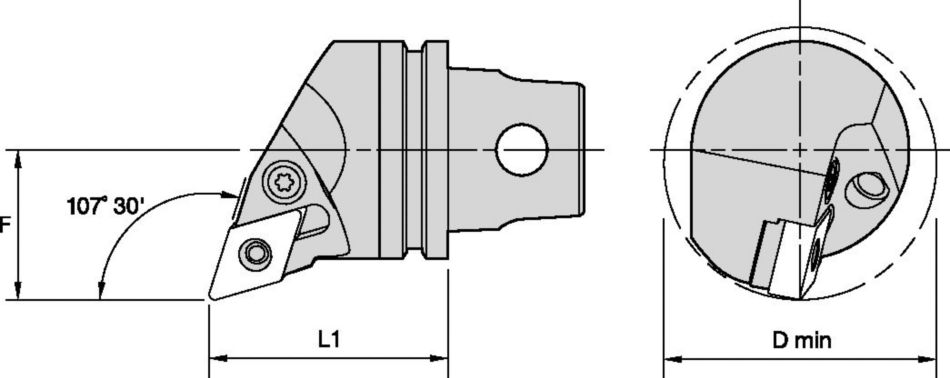 PDQN 107° 30' - KM32TS Cutting Units (P-Clamping)