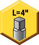 Queue carrée : L=4"