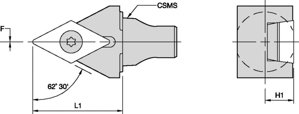 SDPC 62° 30' • KM20 Mini Cutting Units • Screw-On