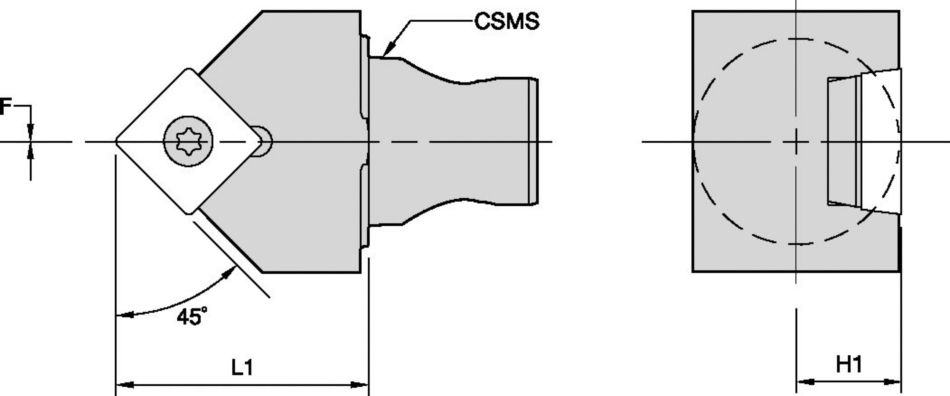 SSDC 45° • KM25 Mini Cutting Units • Screw-On