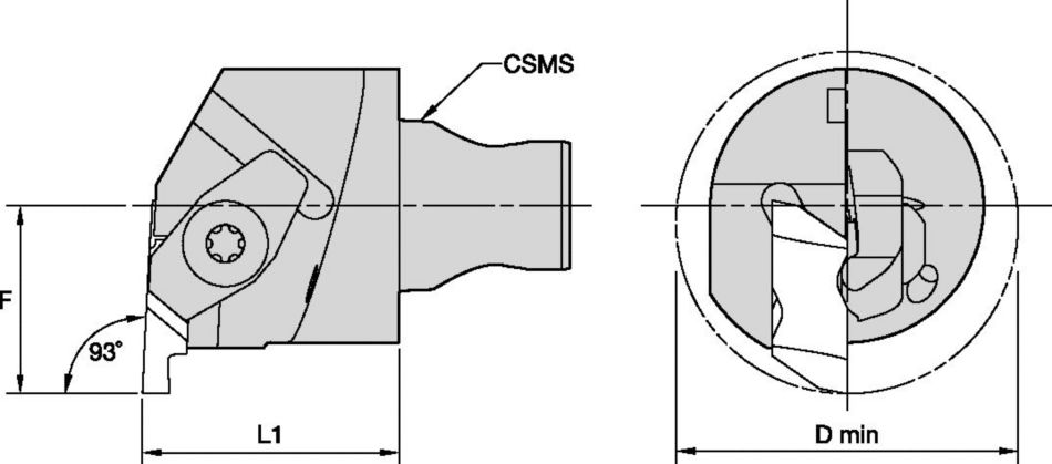 NE 93° End Mount Full Face Tooling Systems - 2527468 - WIDIA