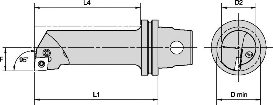 PCLN 95° - KM32TS Internal Cutting Units (P-Clamping)