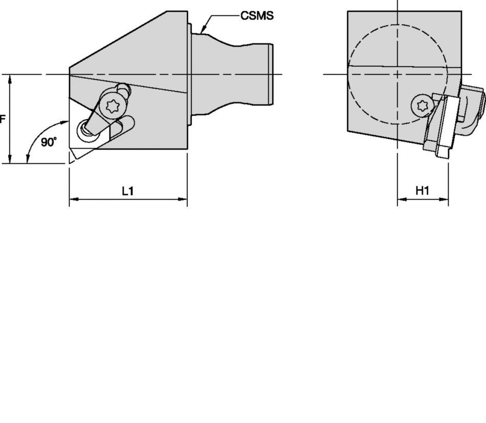 LSE 90° End Mount • KM20/KM25 Mini Cutting Units • LT Threading