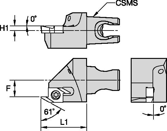 SSP 61° HPC - Micro CU Tool Holders & Adapters - 3180664 - Kennametal