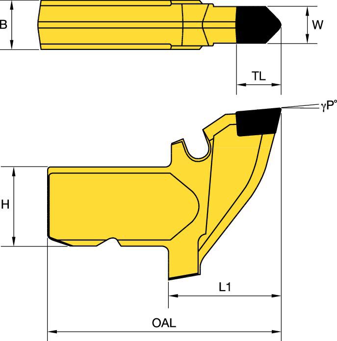 1 IN X 1 5/8 IN Shank Underground Mining - 1011201 - Kennametal