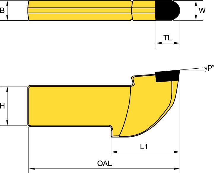 Haste de 25 mm (1/2" x 1")