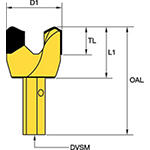Diâmetro de perfuração de 57 mm (2-1/4") • Dois pinos • Acionador Hex .8"