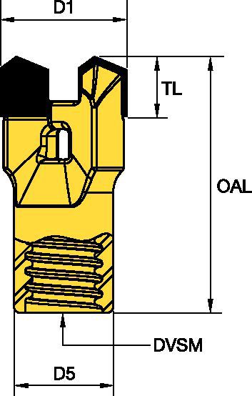 24mm (15/16") Drilling Diameter • Two Prong • DIN 405 Drive