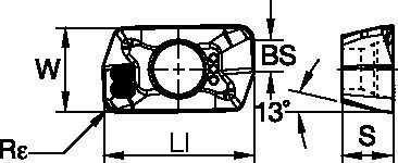 Shoulder milling insert with two cutting edges per insert