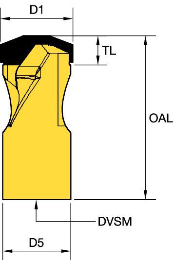 Diámetro de taladrado de ProBore de 25 mm (1") • Unidad hex. de 0.625