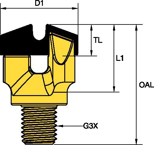 38mm (1-1/2") Drilling Diameter • Two Prong • DIN 405 Drive