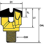 Diâmetro de perfuração 38 mm (1-1/2") • Dois pinos • Acionador DIN 405