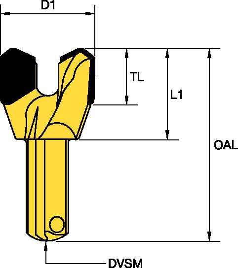 35mm (1-3/8") Drilling Diameter • Two Prong • Square .5" Drive