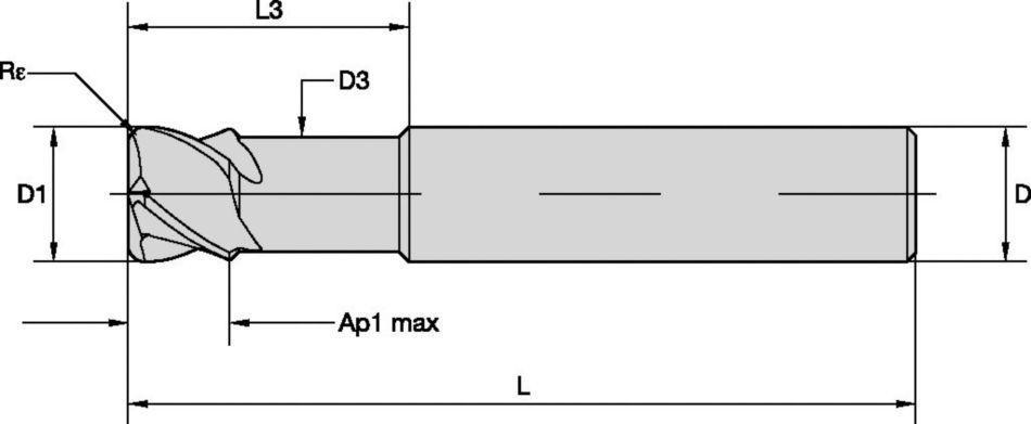 Full Ceramic End Mill for Roughing of Nickel Based Alloys