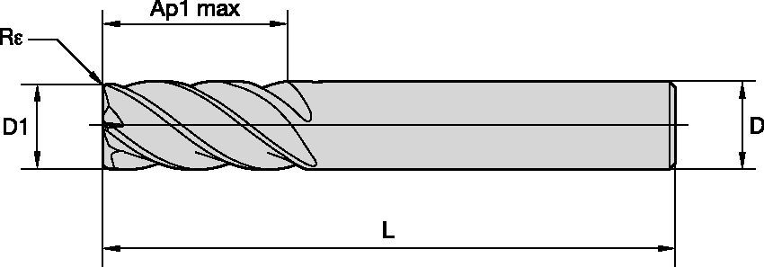 5V0E 5 Flute Inch Solid End Milling - 6146565 - WIDIA