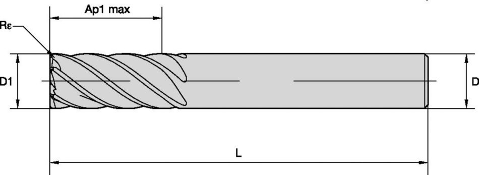 HARVI™ III Solid Carbide End Mill for High Feed Roughing and Finishing with Maximum Metal Removal Rates