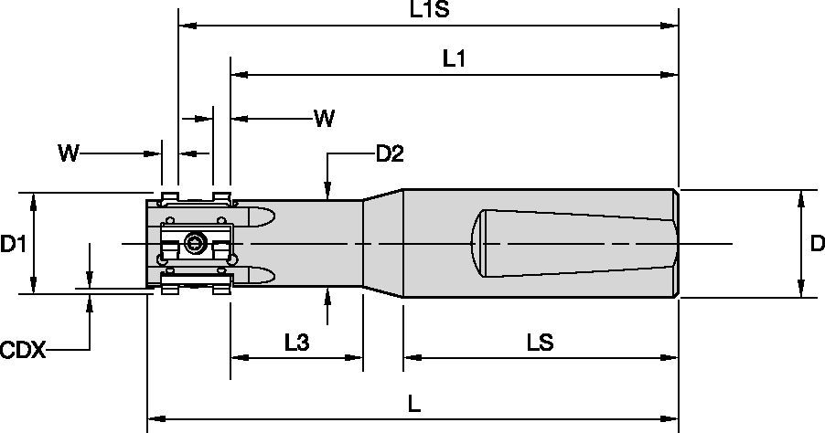 KGEM Tube Sheet Groover End Mill Body • Metric