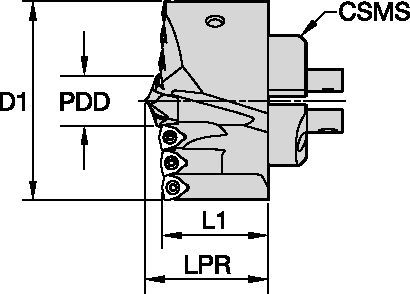 Modulares Bohren • Bohrkopf mit DFT-Wendeschneidplatten