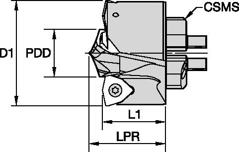 Modular Drilling • Drill Head with DFT inserts