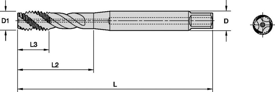 Gwintowniki Beyond™ HSS-E-PM z rowkiem wiórowym spiralnym • Otwory nieprzelotowe