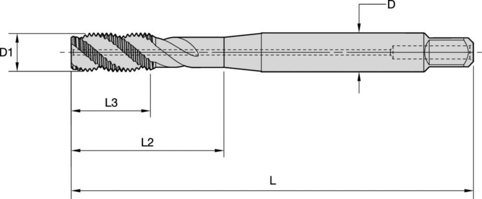 T631 • Metric Sizes • DIN 371, 374, 376 Beyond Right Hand Spiral Flute HSS-E-PM for Blind Holes with Axial Coolant Holes