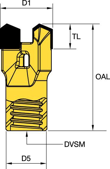 25,6mm (1-1/64") Drilling Diameter • Two Prong • DIN 405 Drive