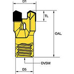 Diâmetro de perfuração 25,6 mm (1-1/64") • Dois pinos • Acionador DIN 405
