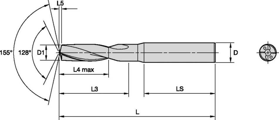 KenDrill™ DAL • 3 x D • Internal Coolant • Straight Shank • Metric