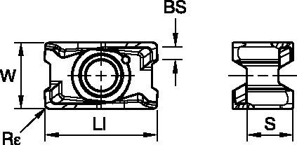 Shoulder milling insert with four cutting edges per insert, precision ground