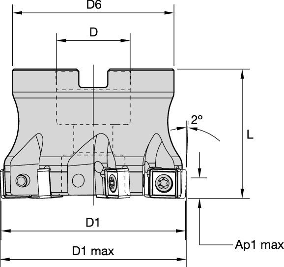 Face milling cutter for multiple materials.