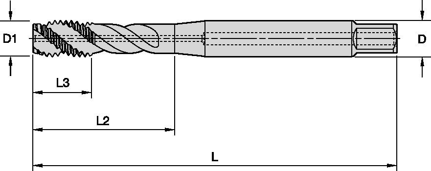 GT31 • Metric DIN 371 and 376 • Form C Semi-Bottoming Chamfer • Through Coolant